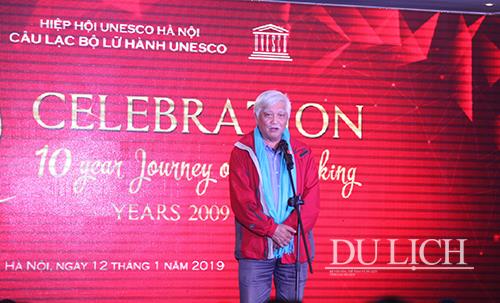 Ông Dương Trung Quốc, Đại biểu Quốc hội, Chủ tịch Hiệp hội UNESCO Hà Nội phát biểu tại Lễ kỷ niệm